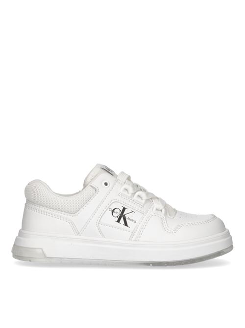 Sneakers con lacci bianca CALVIN KLEIN | 80864CELESTE BIANCO